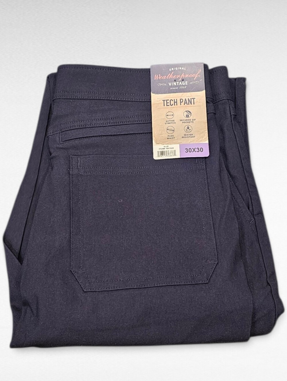 Original Weatherproof Vintage Tech Pants Performance Flex Blue Size 30 x 30